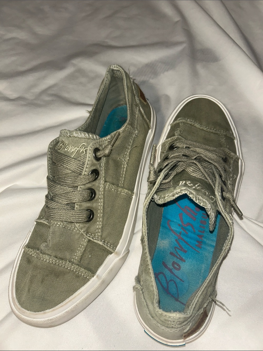 Blowfish Olive Green Canvas Lace-Up Sneakers